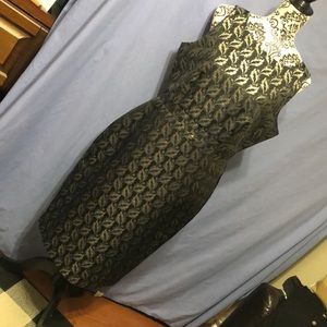 NWT Ann Taylor Metallic Leaf Sheath Dress size 12